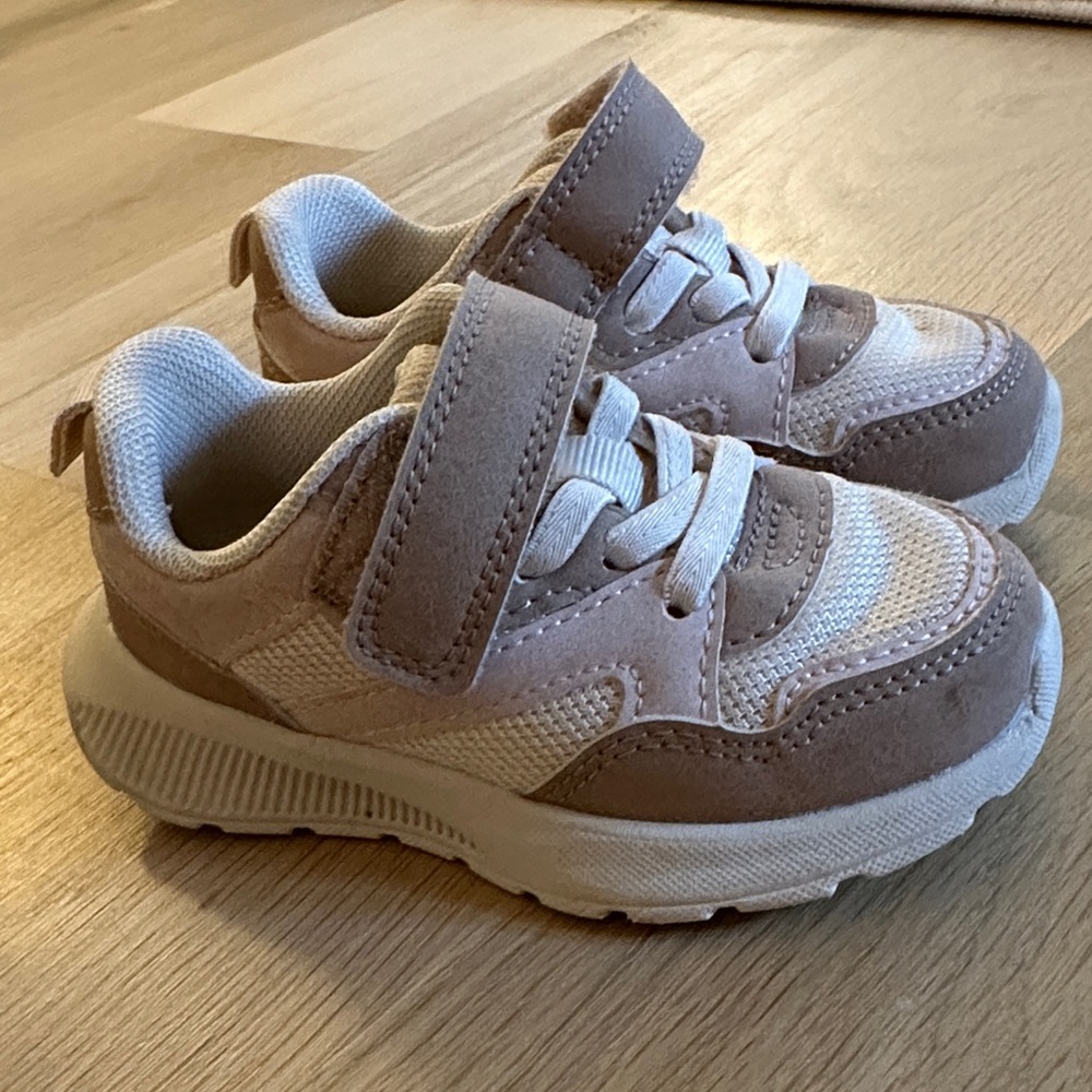 Kids Pink, Tan and Cream Sneakers